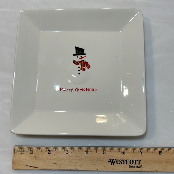 Snowman Earthenware Plate Christmas Cutouts Dish / Plate - Picture 3 of 4